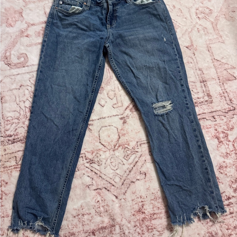 Dear John Straight Leg Distressed Blue Jeans